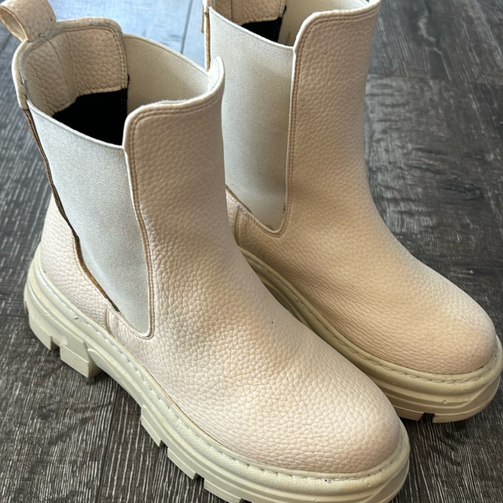Cream Platform boots